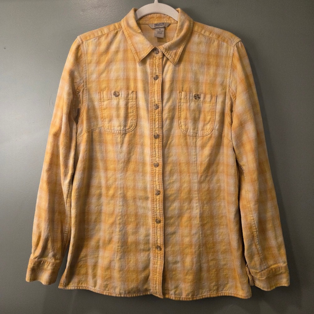 Duluth Trading Co Women's 100% Cotton Flannel Button Up Shirt Plaid Size M